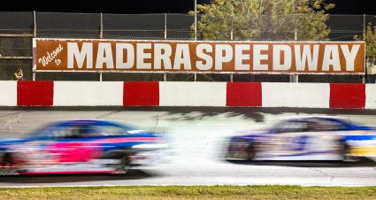 A general view during the 51FIFTY Jr Homecoming ARCA 150 presented by the West Coast Stock Car/Motorsports Hall of Fame for the ARCA Menards Series West at Madera Speedway in Madera, CA on October 21, 2023. (Khonesavanh Saysamongdy/ARCA Racing)