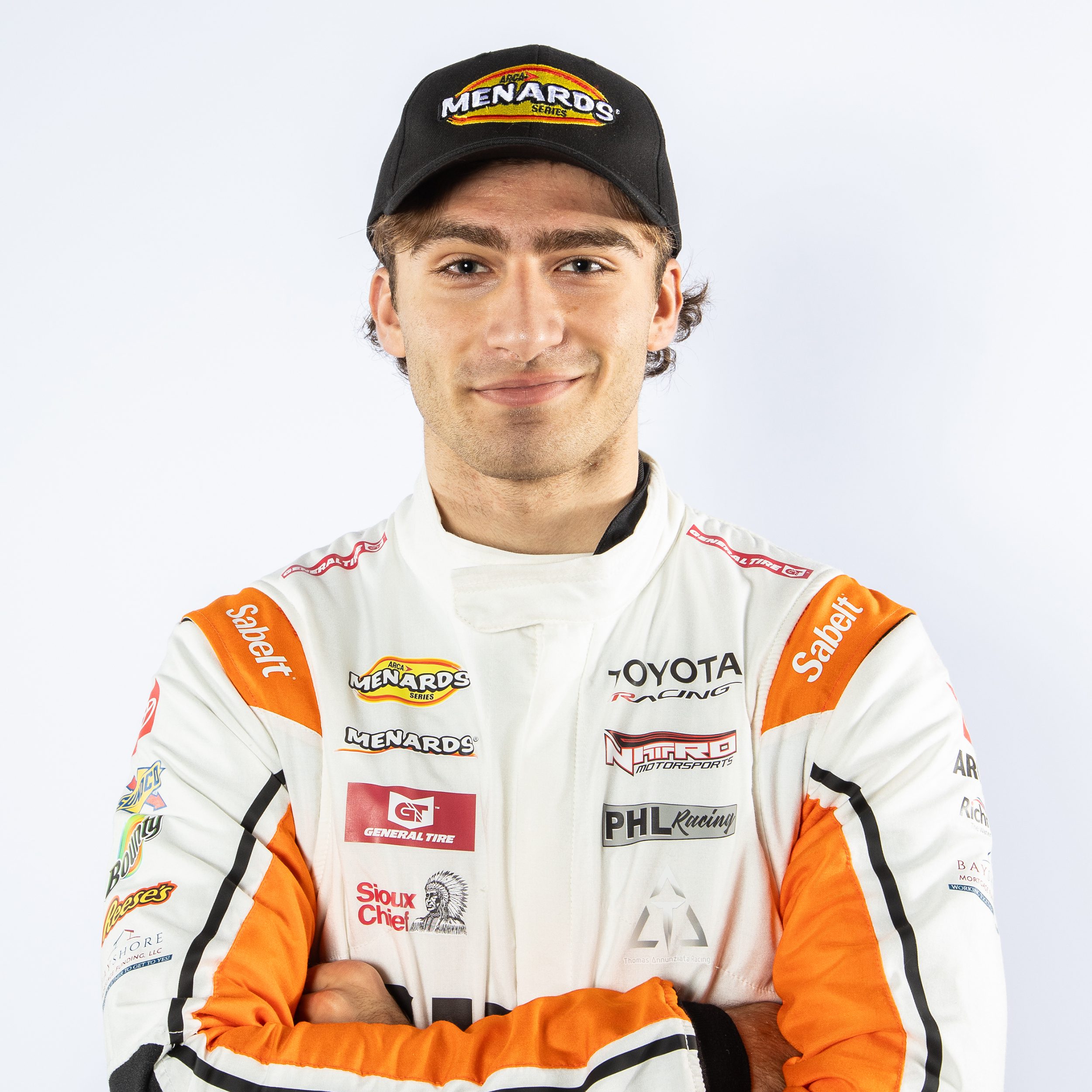 Thomas Annunziata, driver of the No. 70 JBL Toyota, during ARCA Menards Series Media Day at the Daytona International Speedway on Thursday, February 12th, 2026.  (Ted Malinowski/NASCAR)