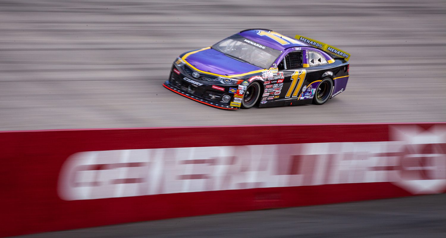 Zachary Tinkle during the General Tire 125 for the ARCA Menards Series East at Dover International Speedway in Dover, Delaware, on April 29, 2023. (Jason Garza/ARCA Racing)
