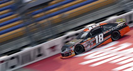 William Sawalich, driver of the #18 Starkey-Sound Gear Toyota during qualifying before the Calypso 150 for the ARCA Menards Series and the ARCA Menards Series East at Iowa Speedway in Newton, Iowa on July 15, 2023. (Matthew Putney/ARCA Racing)