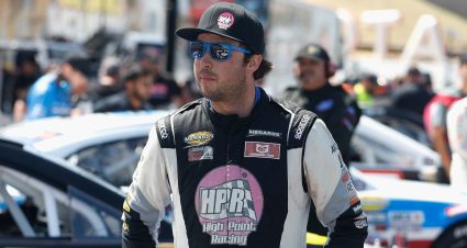 Trevor Huddleston driver of the #50 High Point Racing-Racecar Factory Ford looks on in pit lane before the General Tire 200 for the ARCA Menards Series West at at Sonoma Raceway in Sonoma, California on June 7, 2024. (Lachlan Cunningham/ARCA Racing)