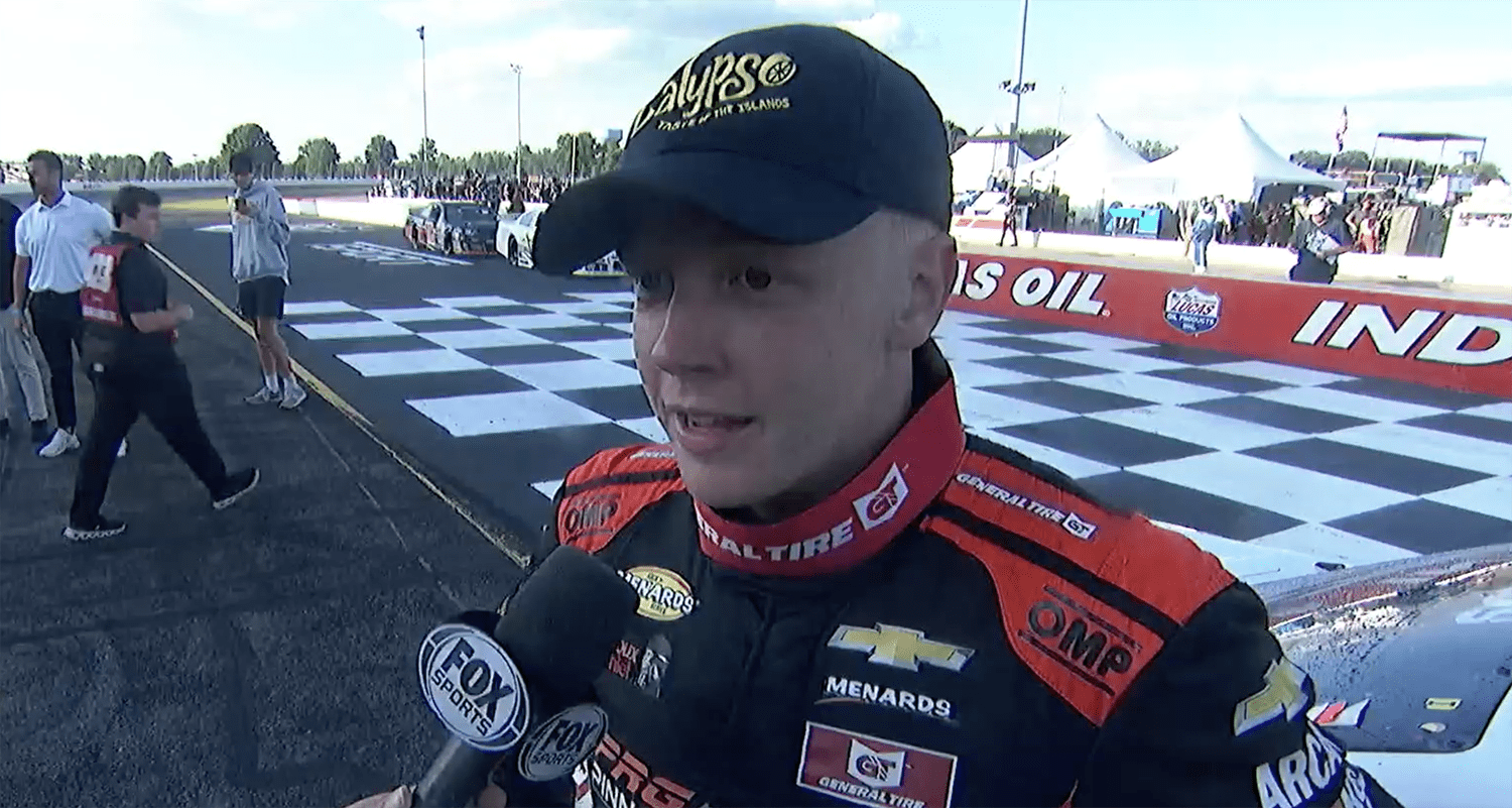 Raceway Interview Connor Zilisch's Victory Lane interview from Lucas Oil Indianapolis ...