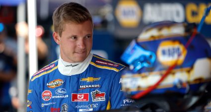 Jack Wood driver of the #16 NAPA Auto Care Chevrolet prepares for the practice session before the Shasta 150 at Shasta Speedway for the ARCA Menards West Series in Anderson, California on July 27, 2024. (Lachlan Cunningham/ARCA Racing)