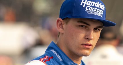 Corey Day, driver of the #28 Chevrolet Performance Chevrolet waits next to his car before the Salem ARCA 200 for the ARCA Menards Series at Salem Speedway in Salem, Indiana on July 27, 2024. (Tanner Pearson/ARCA Racing)