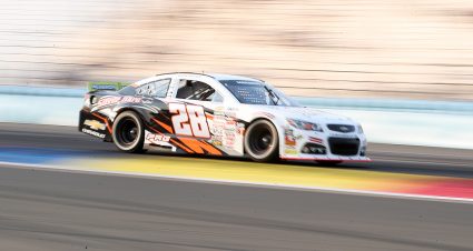 Connor Zillisch, driver of the #28 Chevrolet Performance-Silver Hare Development Chevrolet, races during the General Tire 100 for the ARCA Menards Series at Watkins Glen International on September 13, 2024 in Watkins Glen, New York. (Bryan Bennett/ARCA Racing)