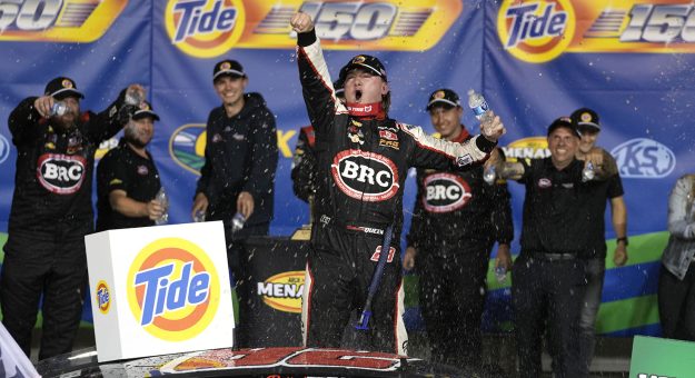 Visit Brenden Queen survives one-lap shootout to win Tide 150 at Kansas Speedway page