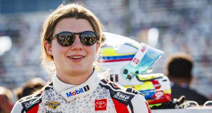 Isabella Robusto, driver of the #55 Mobil 1 Toyota, during the General Tire 150 for the ARCA Menards Series at Charlotte Motor Speedway in Concord, North Carolina on May 23, 2025. (Adam Glanzman/ARCA Racing)