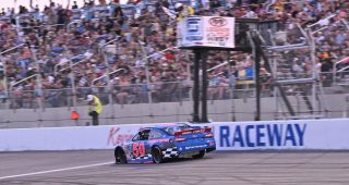 Final laps: Trevor Huddleston holds off Kyle Keller to win West Series race at Kevin Harvick’s Kern Raceway