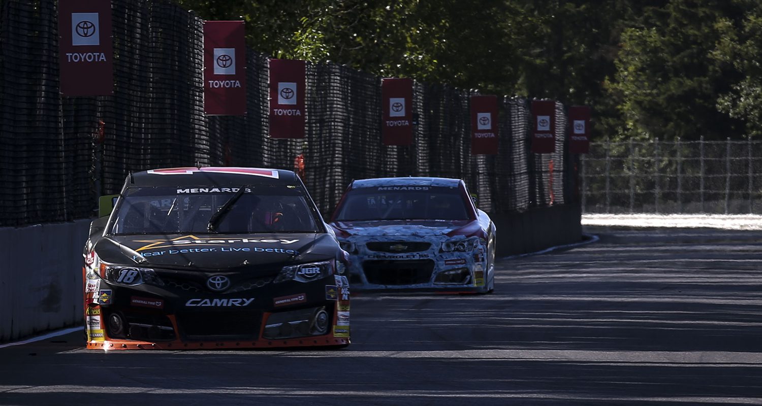 William Sawalich, driver of the #18 Starkey-Sound Gear Toyota, nears the tenth turn during the Portland 112 for the ARCA Menards Series West at Portland International Raceway in Portland, Oregon on May 31, 2024. (Abigail Dollins/ARCA Racing)