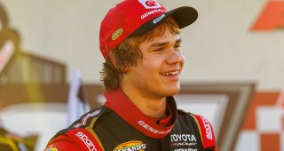 Promo Image for Interview: Max Reaves celebrates after his victory at Berlin Raceway