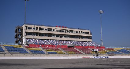 General view of the grand stands of the Kevin Harvick’s Kern Raceway during the Oil Workers 150 presented by the West Coast Stock Car Motorsports Hall of Fame for the ARCA Menards Series West at Kevin Harvick’s Kern Raceway in Bakersfield, California on February 28, 2026. (David Dennis/ARCA Racing)